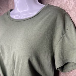 Olive green T-shirt with corset in the front